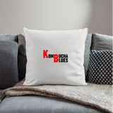 Kombucha Blues Throw Pillow Cover 18” x 18” - natural white