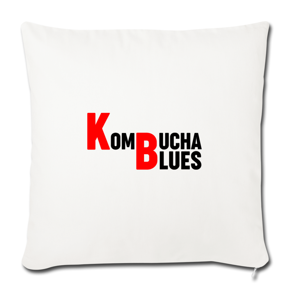 Kombucha Blues Throw Pillow Cover 18” x 18” - natural white
