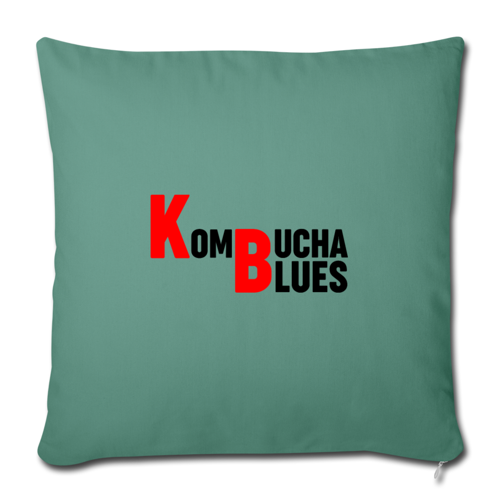 Kombucha Blues Throw Pillow Cover 18” x 18” - cypress green