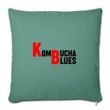 Kombucha Blues Throw Pillow Cover 18” x 18” - cypress green