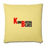 Kombucha Blues Throw Pillow Cover 18” x 18” - washed yellow