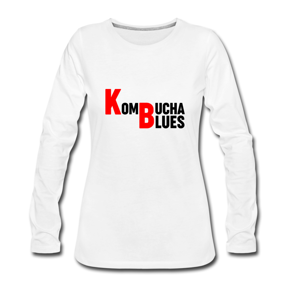 Kombucha Blues Women's Premium Long Sleeve T-Shirt - white