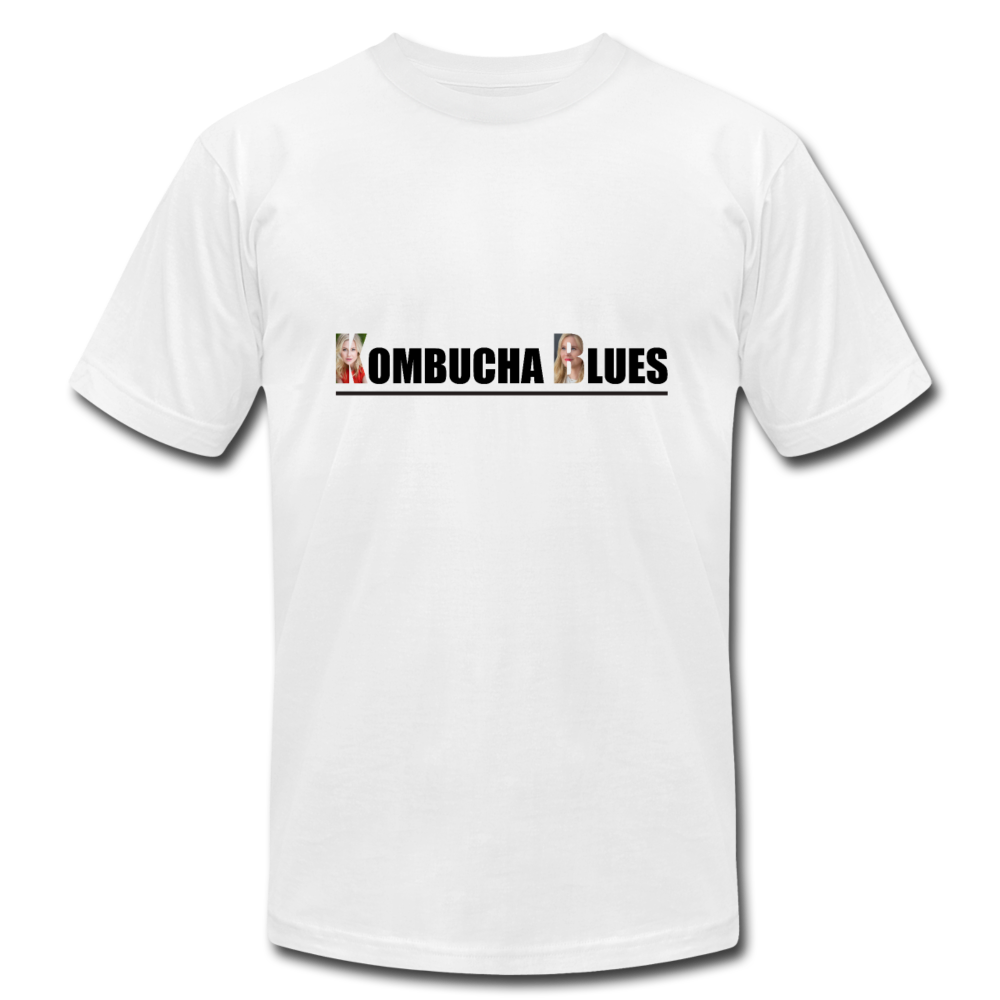 Kombucha Blues for Kristin Booth Unisex Jersey T-Shirt by Bella + Canvas - white