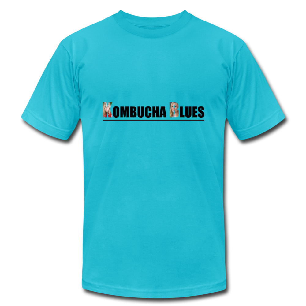 Kombucha Blues for Kristin Booth Unisex Jersey T-Shirt by Bella + Canvas - turquoise