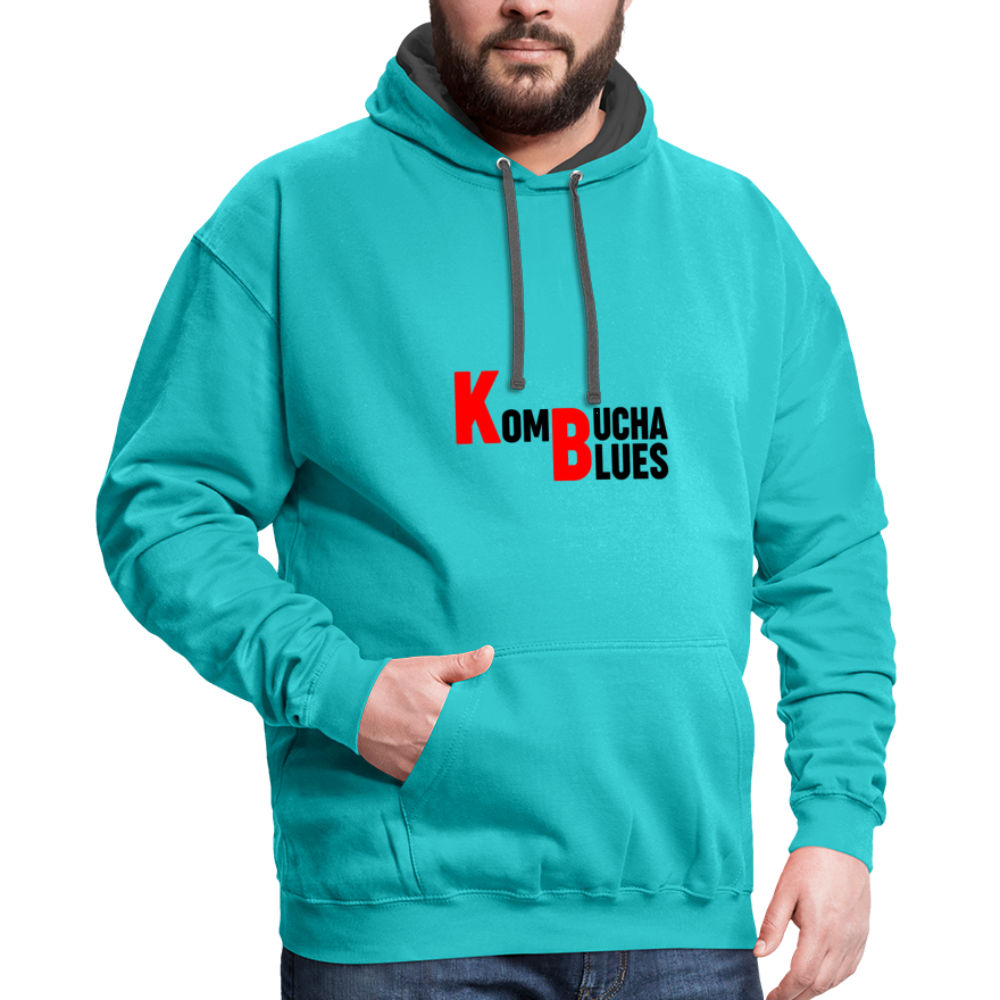 Kombucha Blues Contrast Hoodie - scuba blue/asphalt