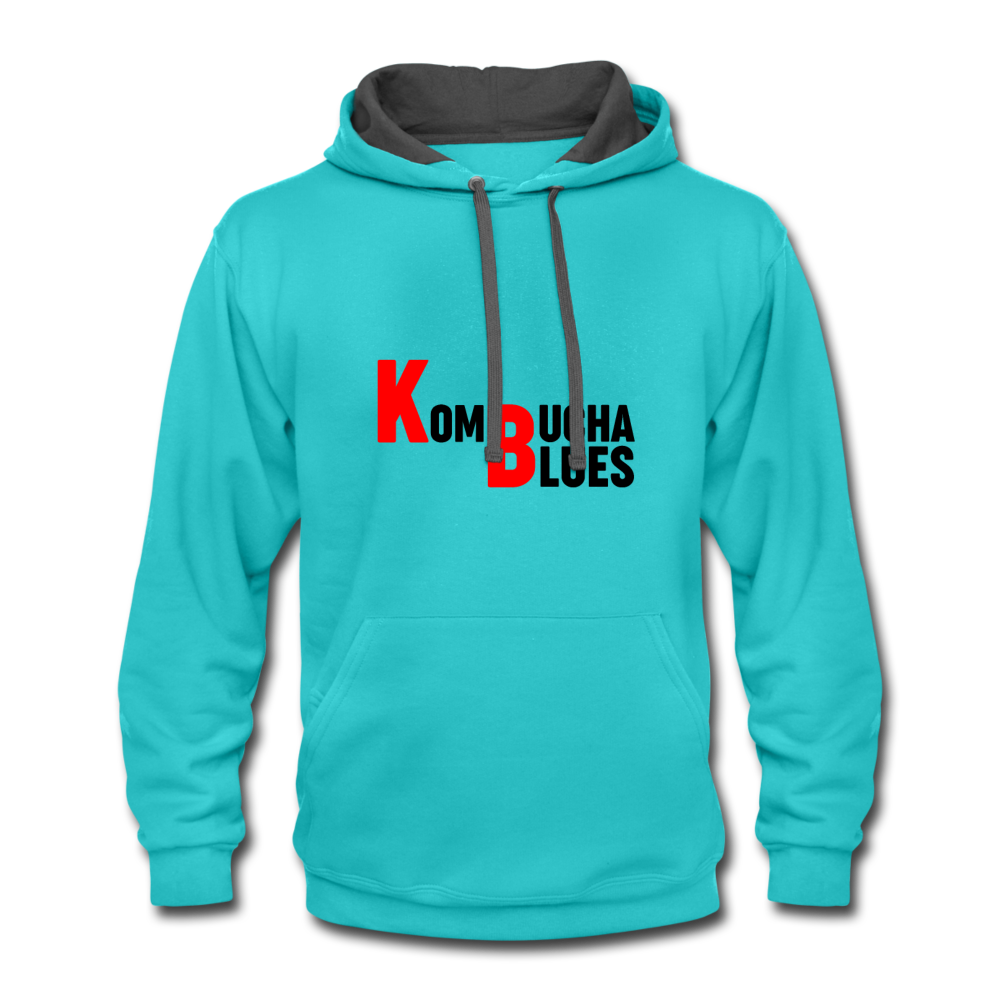 Kombucha Blues Contrast Hoodie - scuba blue/asphalt