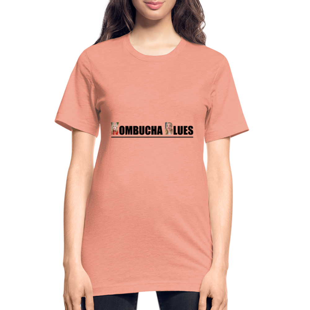 Kombucha Blues for Kristin Booth Unisex Heather Prism T-Shirt - heather prism sunset