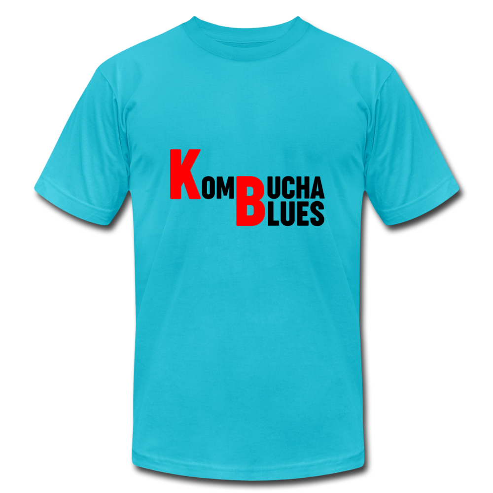 Kombucha Blues Unisex Jersey T-Shirt by Bella + Canvas - turquoise