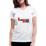 Kombucha Blues Women's V-Neck T-Shirt - white