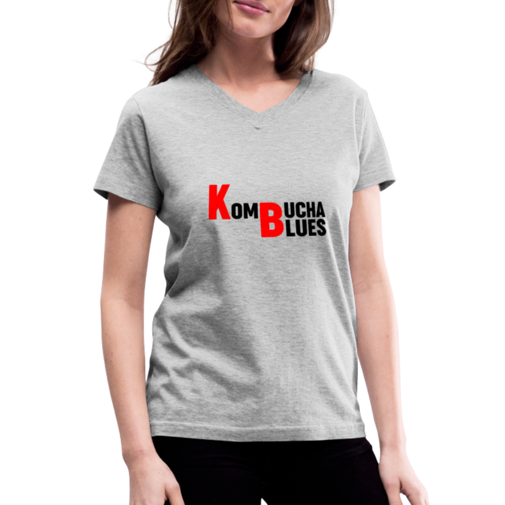 Kombucha Blues Women's V-Neck T-Shirt - gray