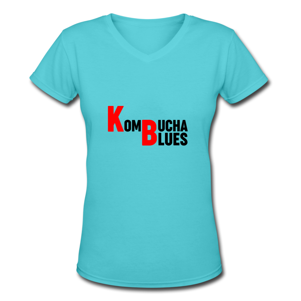 Kombucha Blues Women's V-Neck T-Shirt - aqua