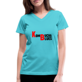 Kombucha Blues Women's V-Neck T-Shirt - aqua