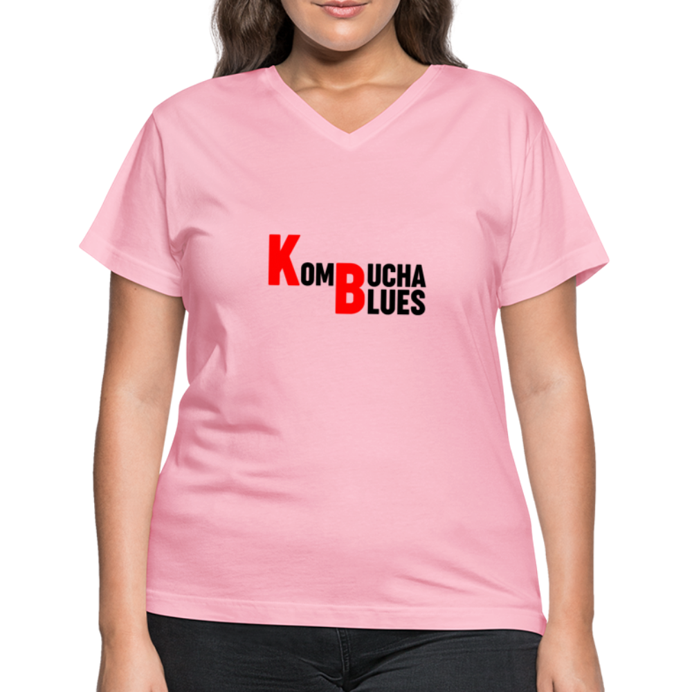 Kombucha Blues Women's V-Neck T-Shirt - pink