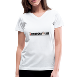 Kombucha Blues for Kristin Booth Women's V-Neck T-Shirt - white