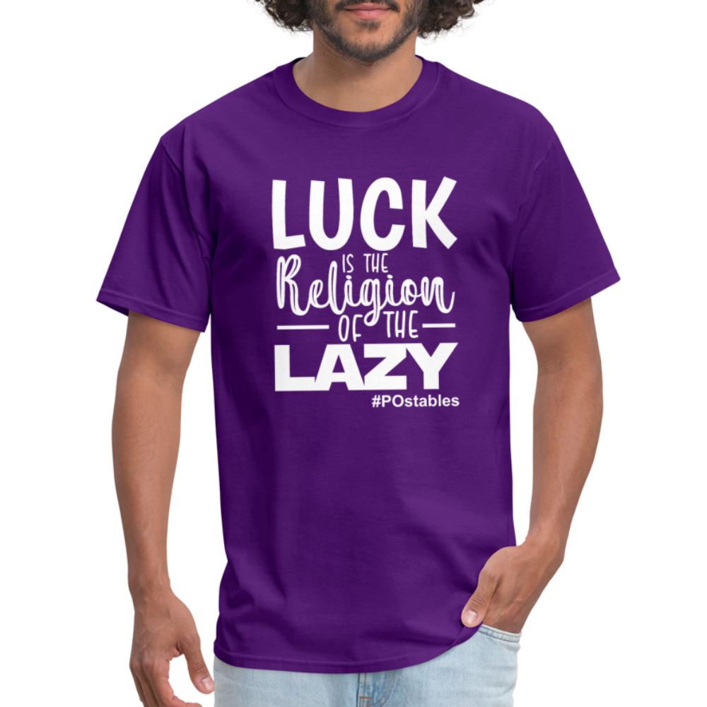 Luck is the religion of the lazy W Unisex Classic T-Shirt - purple