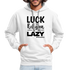 Luck is the religion of the lazy B Contrast Hoodie - white/gray