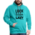 Luck is the religion of the lazy B Contrast Hoodie - scuba blue/asphalt