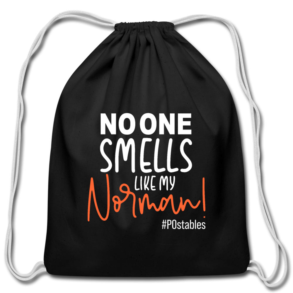 No One Smells Like My Norman W Cotton Drawstring Bag - black