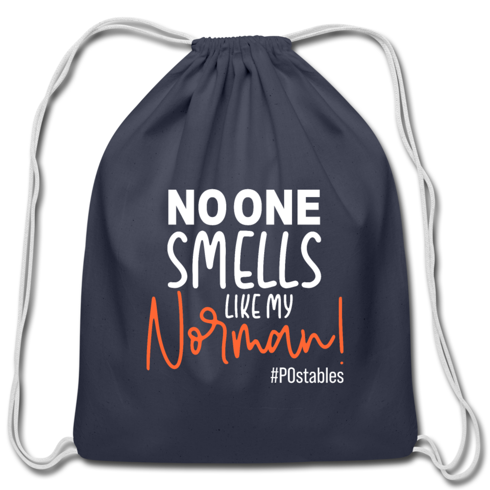 No One Smells Like My Norman W Cotton Drawstring Bag - navy