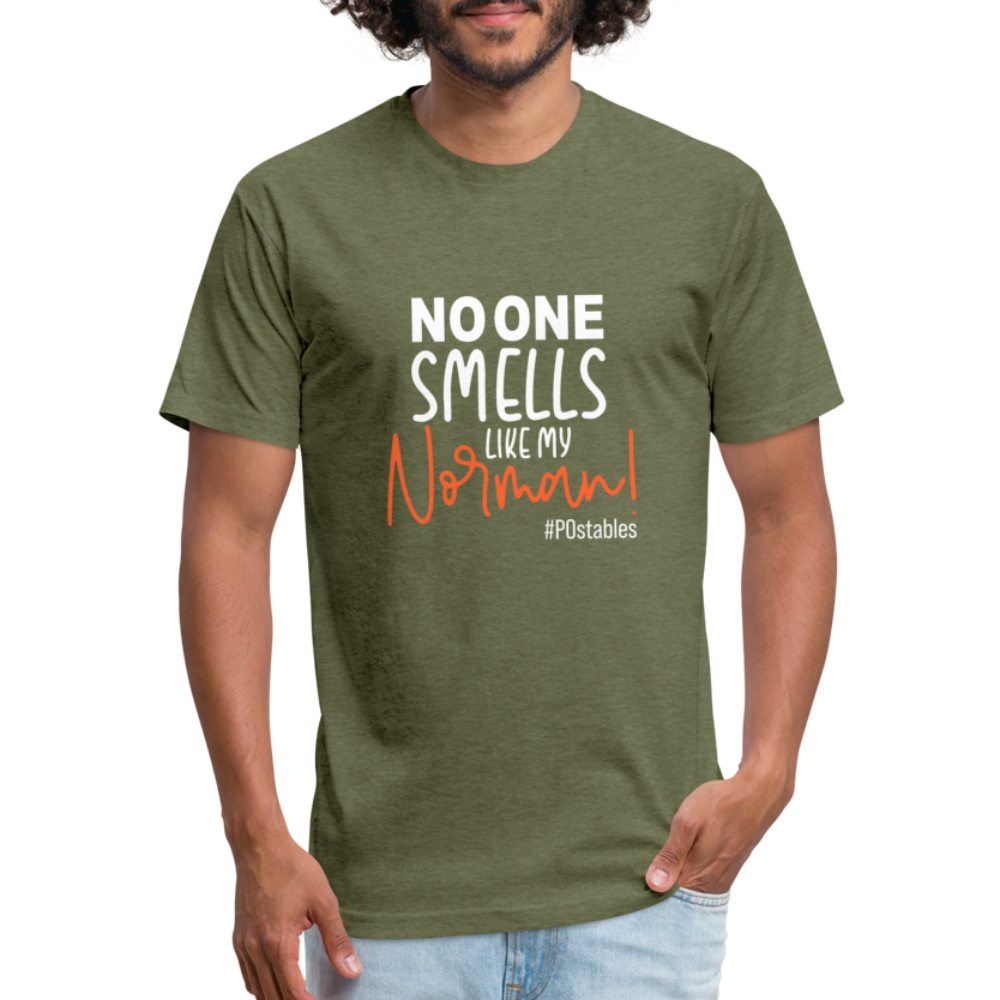 No One Smells Like My Norman W Fitted Cotton/Poly T-Shirt by Next Level - heather military green