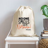 No One Smells Like My Norman B Cotton Drawstring Bag - natural
