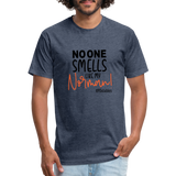No One Smells Like My Norman B Fitted Cotton/Poly T-Shirt by Next Level - heather navy