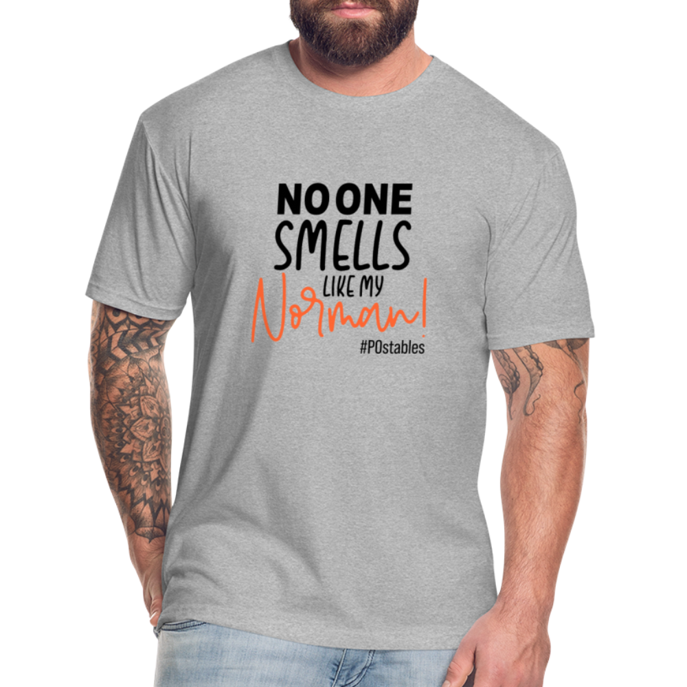 No One Smells Like My Norman B Fitted Cotton/Poly T-Shirt by Next Level - heather gray