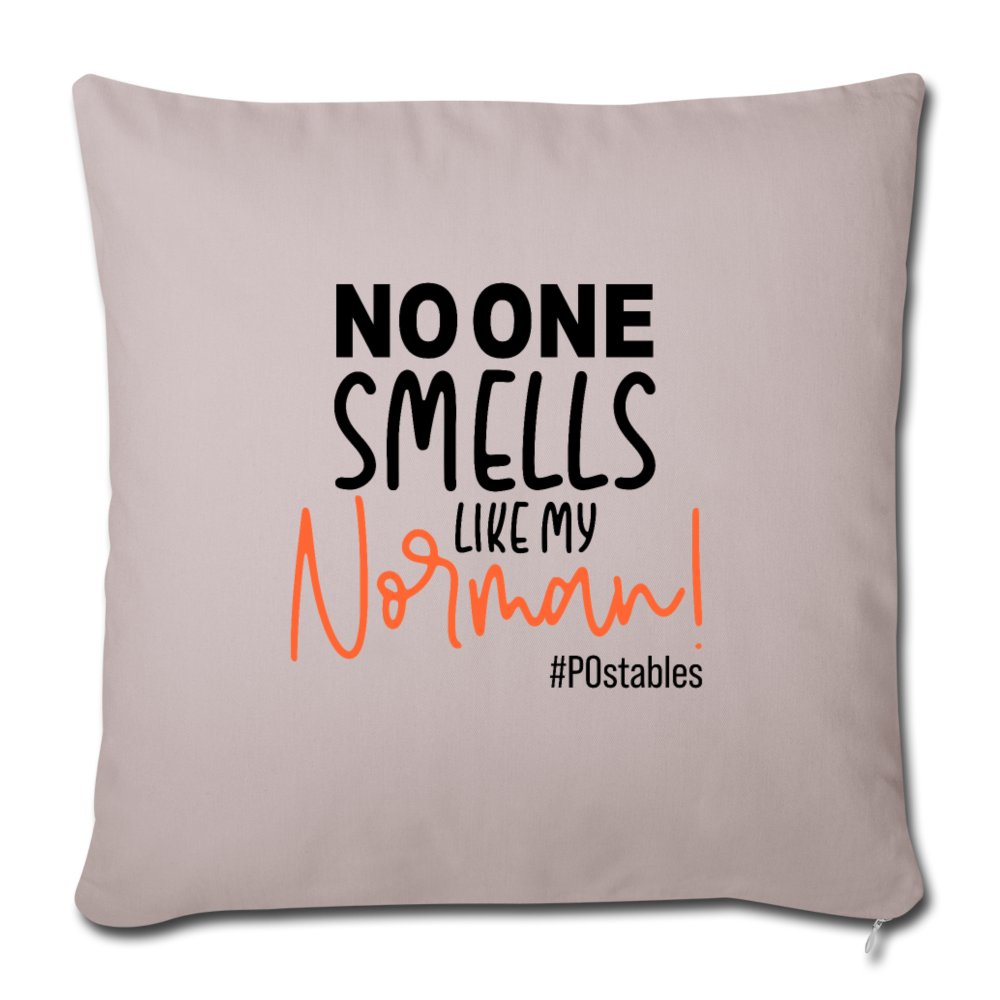 No One Smells Like My Norman B Throw Pillow Cover 18” x 18” - light taupe