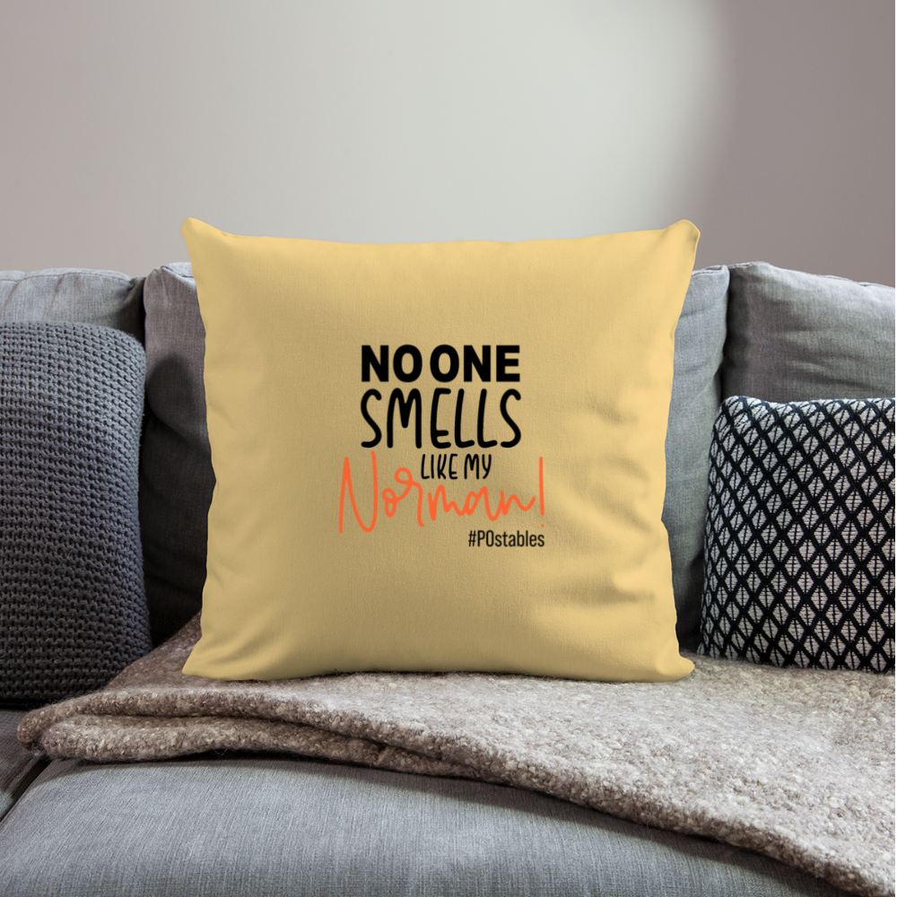 No One Smells Like My Norman B Throw Pillow Cover 18” x 18” - washed yellow