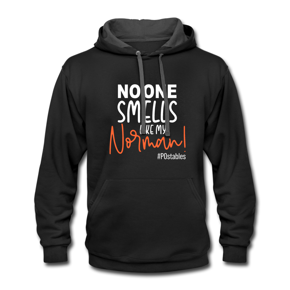 No One Smells Like My Norman W Contrast Hoodie - black/asphalt
