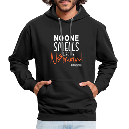 No One Smells Like My Norman W Contrast Hoodie - black/asphalt