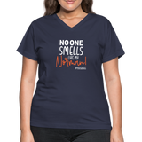 No One Smells Like My Norman W Women's V-Neck T-Shirt - navy