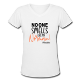 No One Smells Like My Norman B Women's V-Neck T-Shirt - white