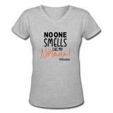 No One Smells Like My Norman B Women's V-Neck T-Shirt - gray