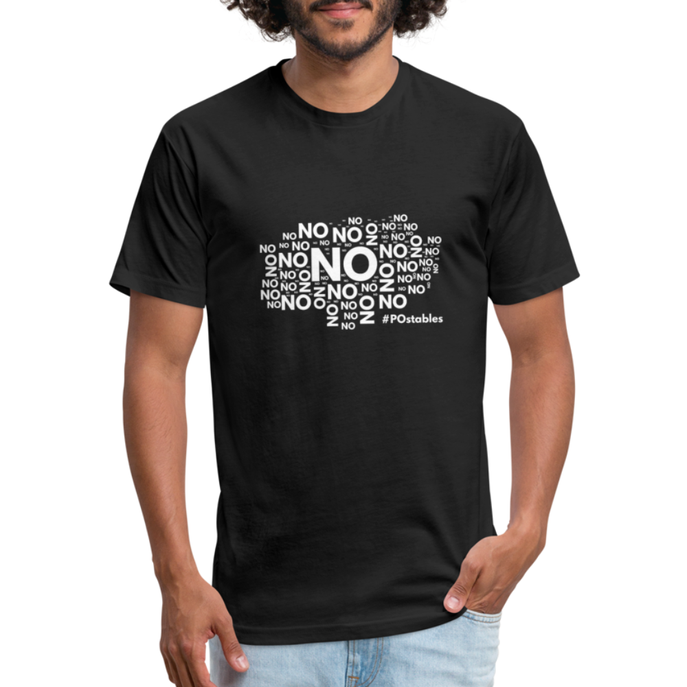 No No No W Fitted Cotton/Poly T-Shirt by Next Level - black