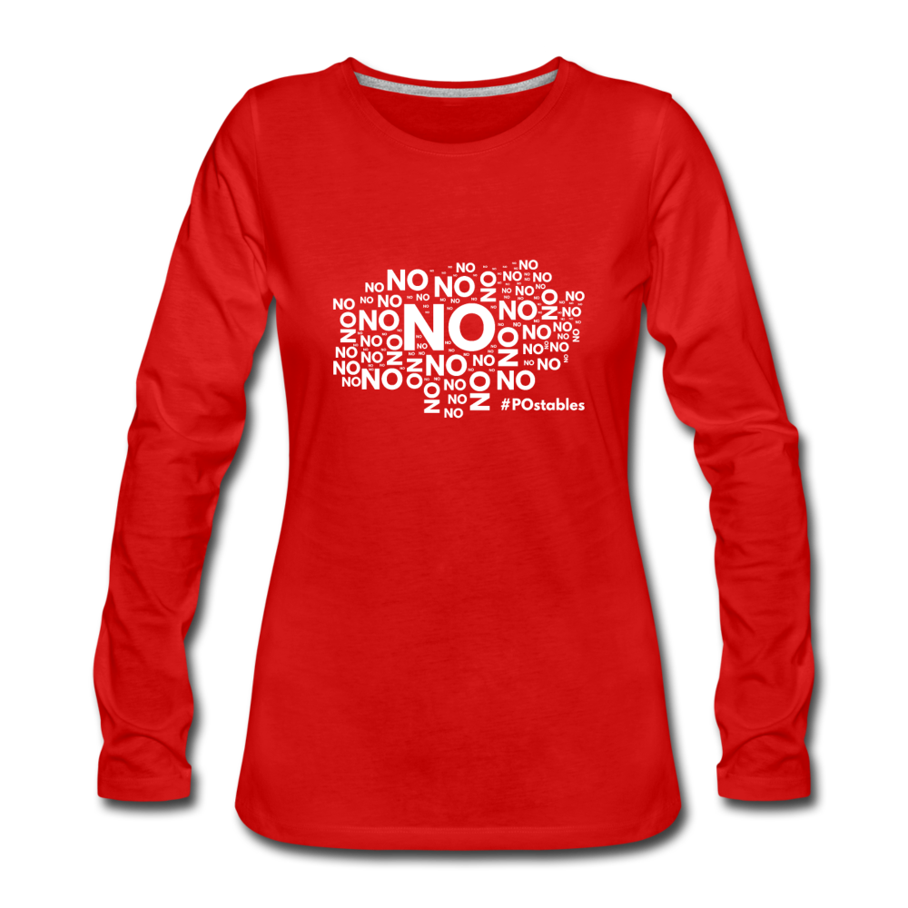 No No No W Women's Premium Long Sleeve T-Shirt - red