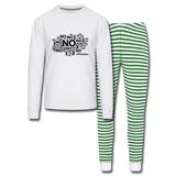 No No No B Unisex Pajama Set - white/green stripe