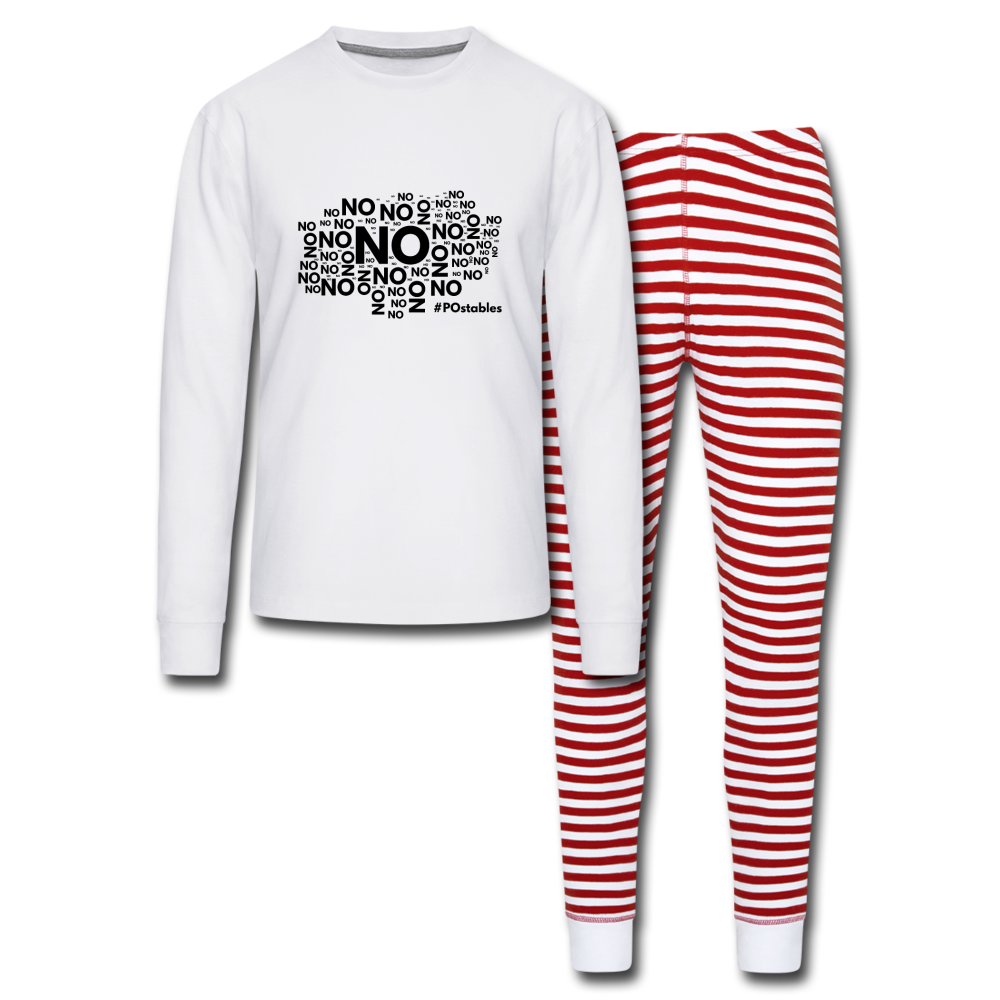 No No No B Unisex Pajama Set - white/red stripe