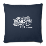 No No No W Throw Pillow Cover 18” x 18” - navy