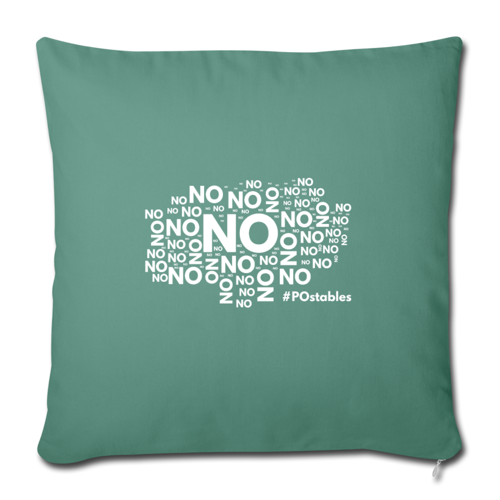 No No No W Throw Pillow Cover 18” x 18” - cypress green