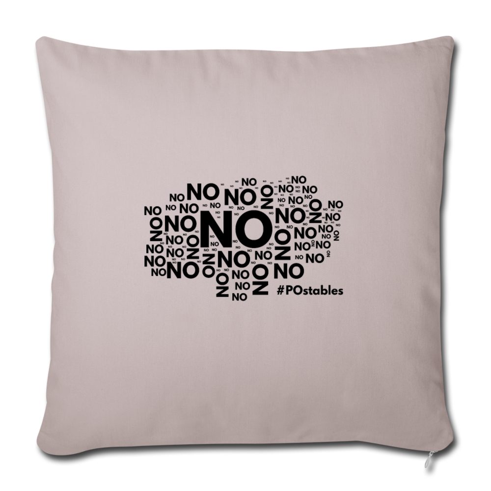 No No No Throw Pillow Cover 18” x 18” - light taupe