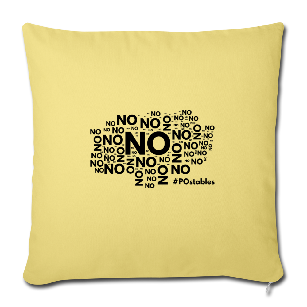 No No No Throw Pillow Cover 18” x 18” - washed yellow