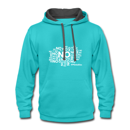 No No No W Contrast Hoodie - scuba blue/asphalt