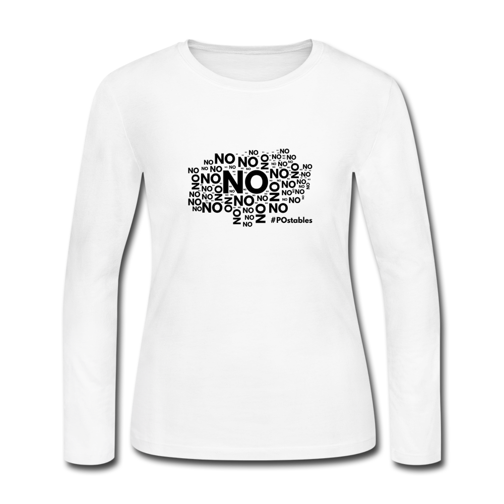 No No No Women's Long Sleeve Jersey T-Shirt - white