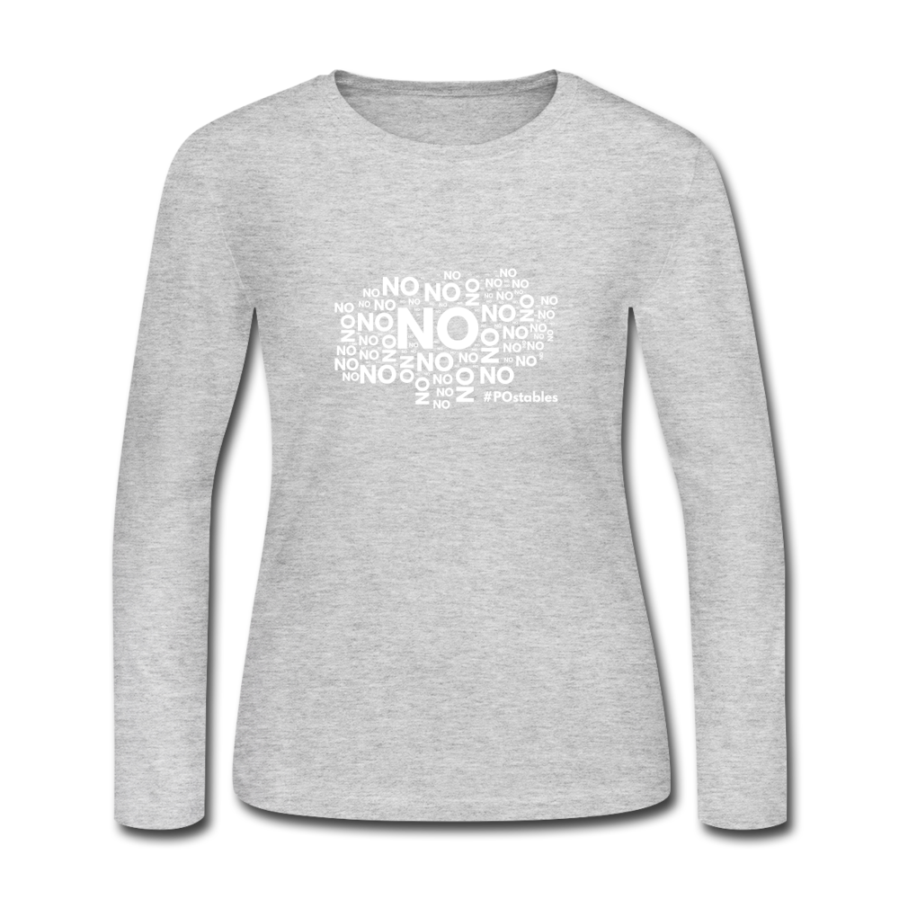 No No No W Women's Long Sleeve Jersey T-Shirt - gray