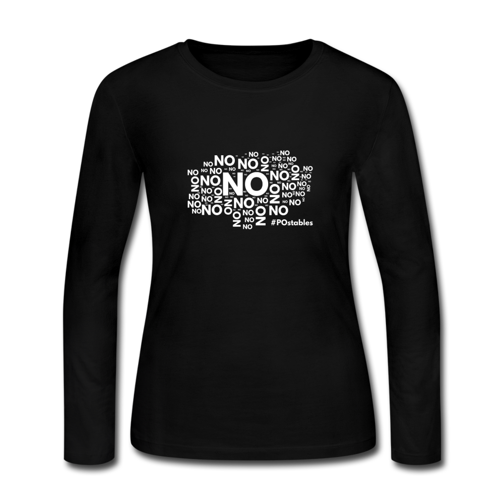 No No No W Women's Long Sleeve Jersey T-Shirt - black