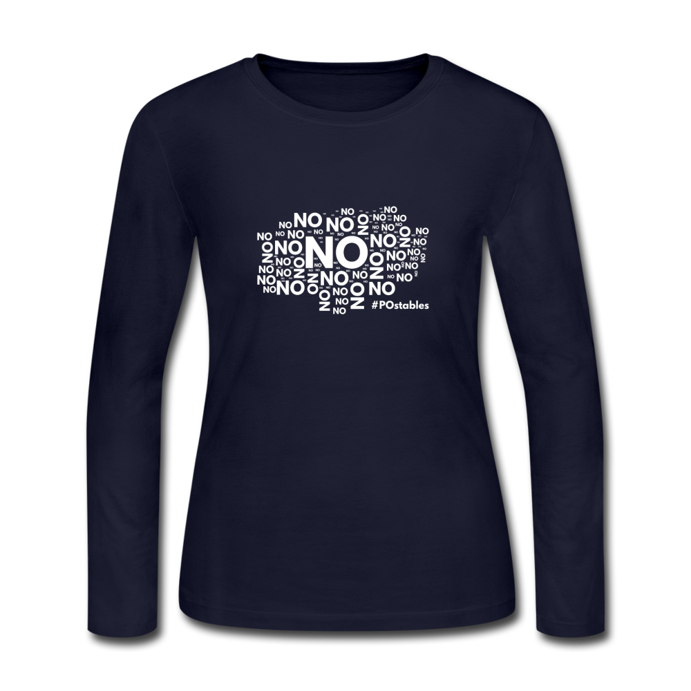 No No No W Women's Long Sleeve Jersey T-Shirt - navy