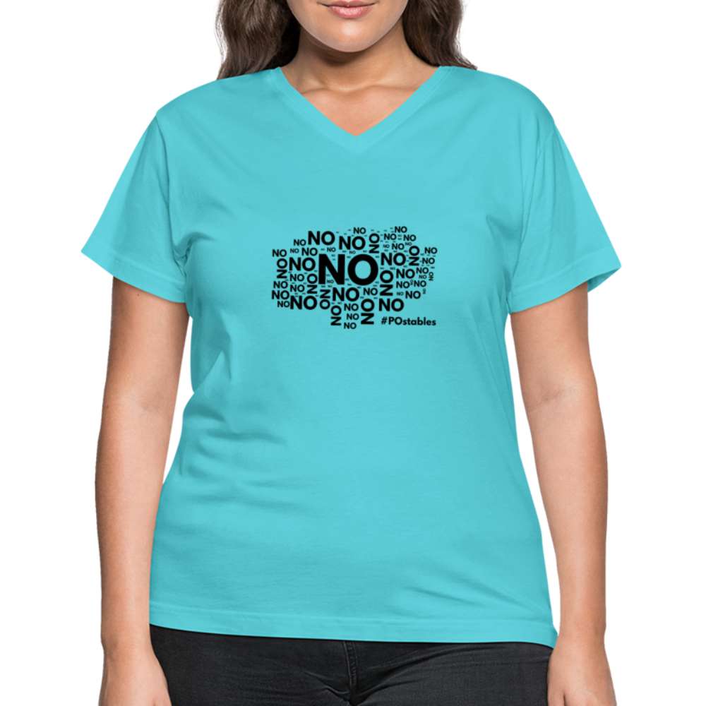No No No B Women's V-Neck T-Shirt - aqua