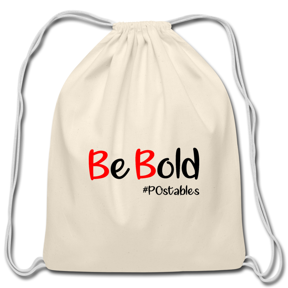 Be Bold Cotton Drawstring Bag - natural
