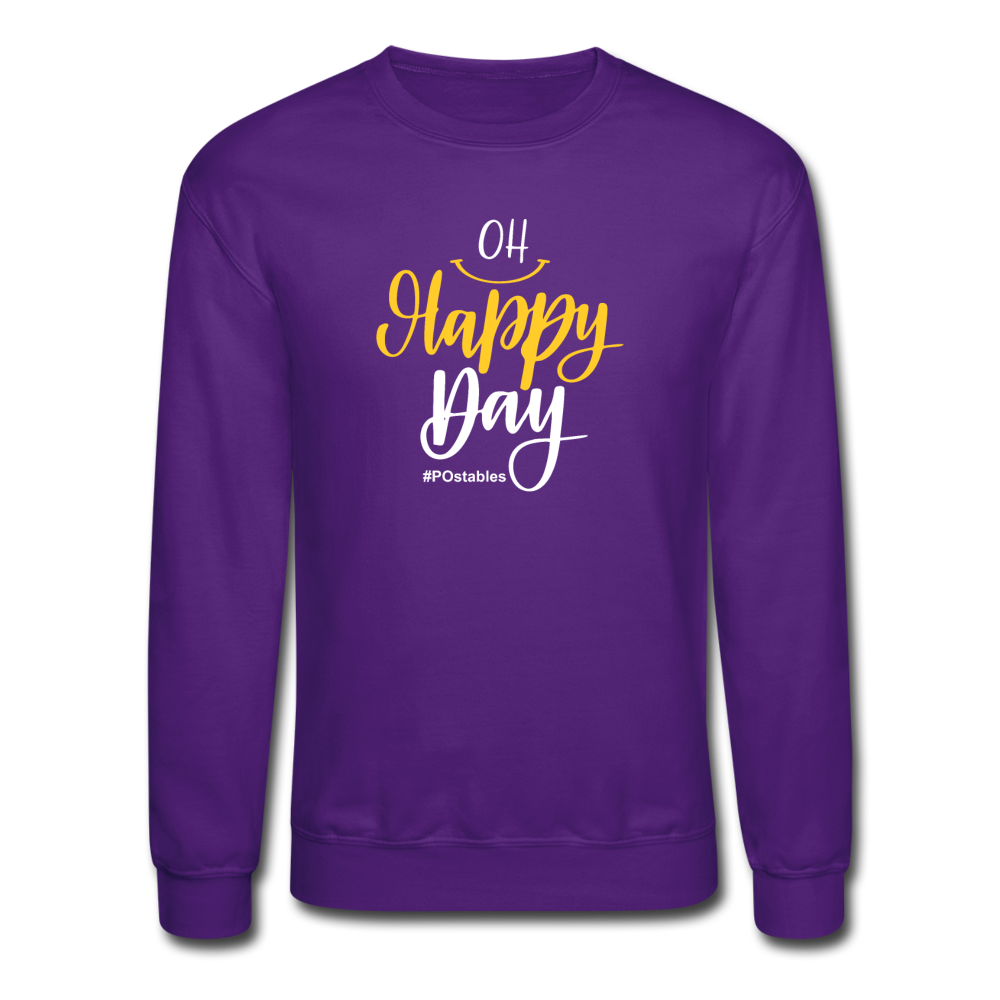 Oh Happy Day Crewneck Sweatshirt - purple
